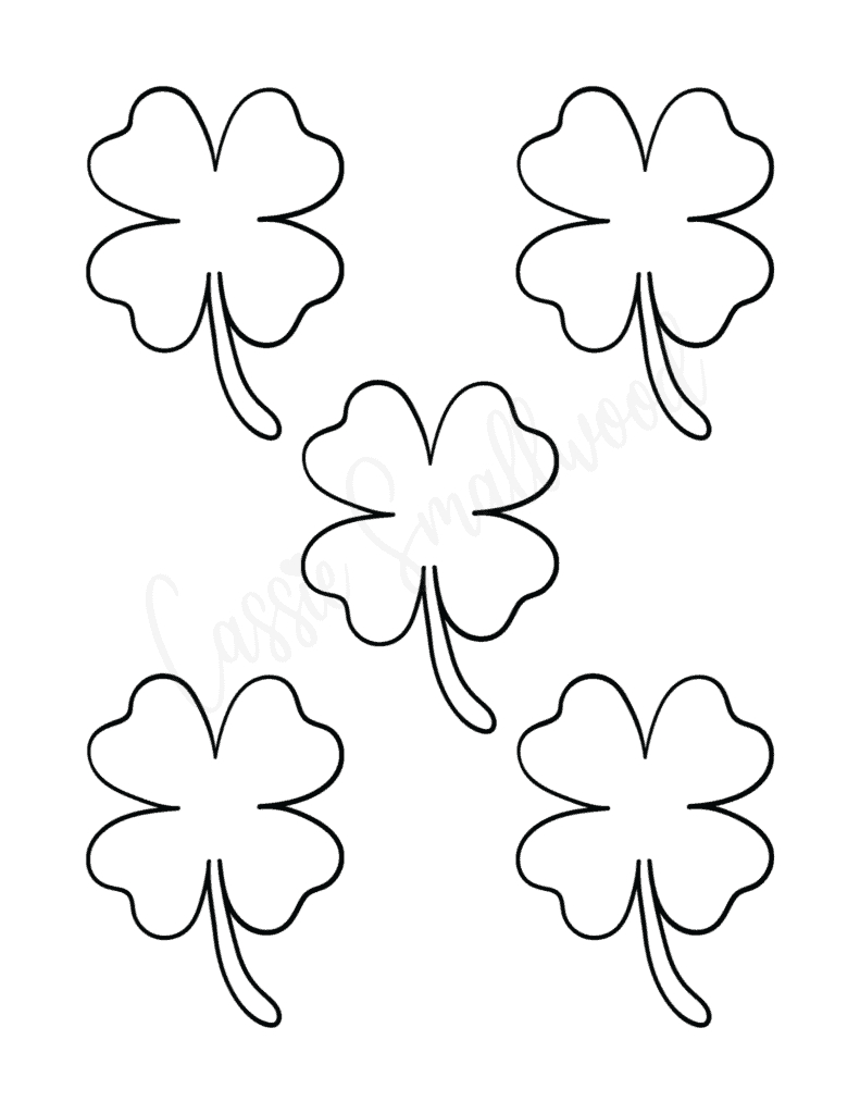 12 Cute Four Leaf Clover Printable Templates (Free!) - Cassie within Free Printable 4 Leaf Clover