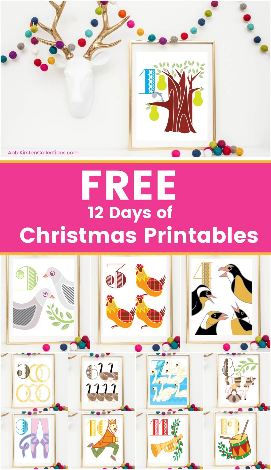 12 Days Of Christmas Printables: Free Christmas Printable Wall Art regarding Twelve Days Of Christmas Pictures Printable