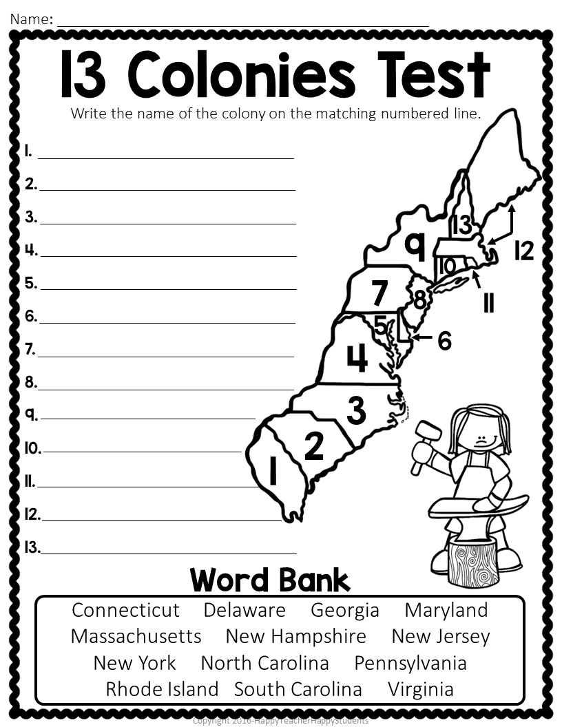 13 Colonies Map Quiz, 13 Colonies Map Worksheet, Blank 13 Colonies intended for Printable Blank 13 Colonies Map