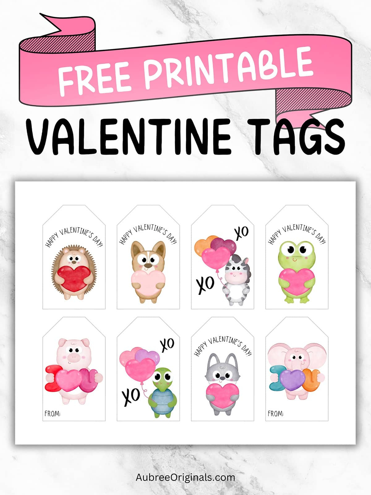 14+ Free Printable Valentine'S Day Tags - Aubree Originals pertaining to Valentine's Day Tags Printable Free