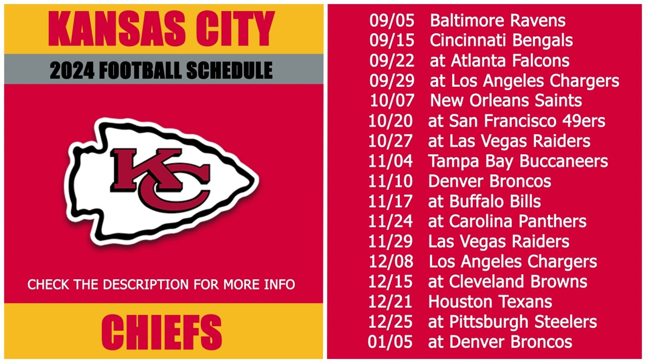 2024 Kansas City Chiefs Football Schedule - Youtube with regard to Kansas City Chiefs Printable Schedule