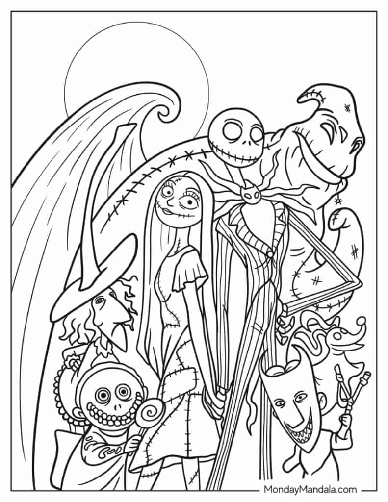 22 Nightmare Before Christmas Coloring Pages (Free Pdfs) intended for Free Printable Nightmare Before Christmas Printables