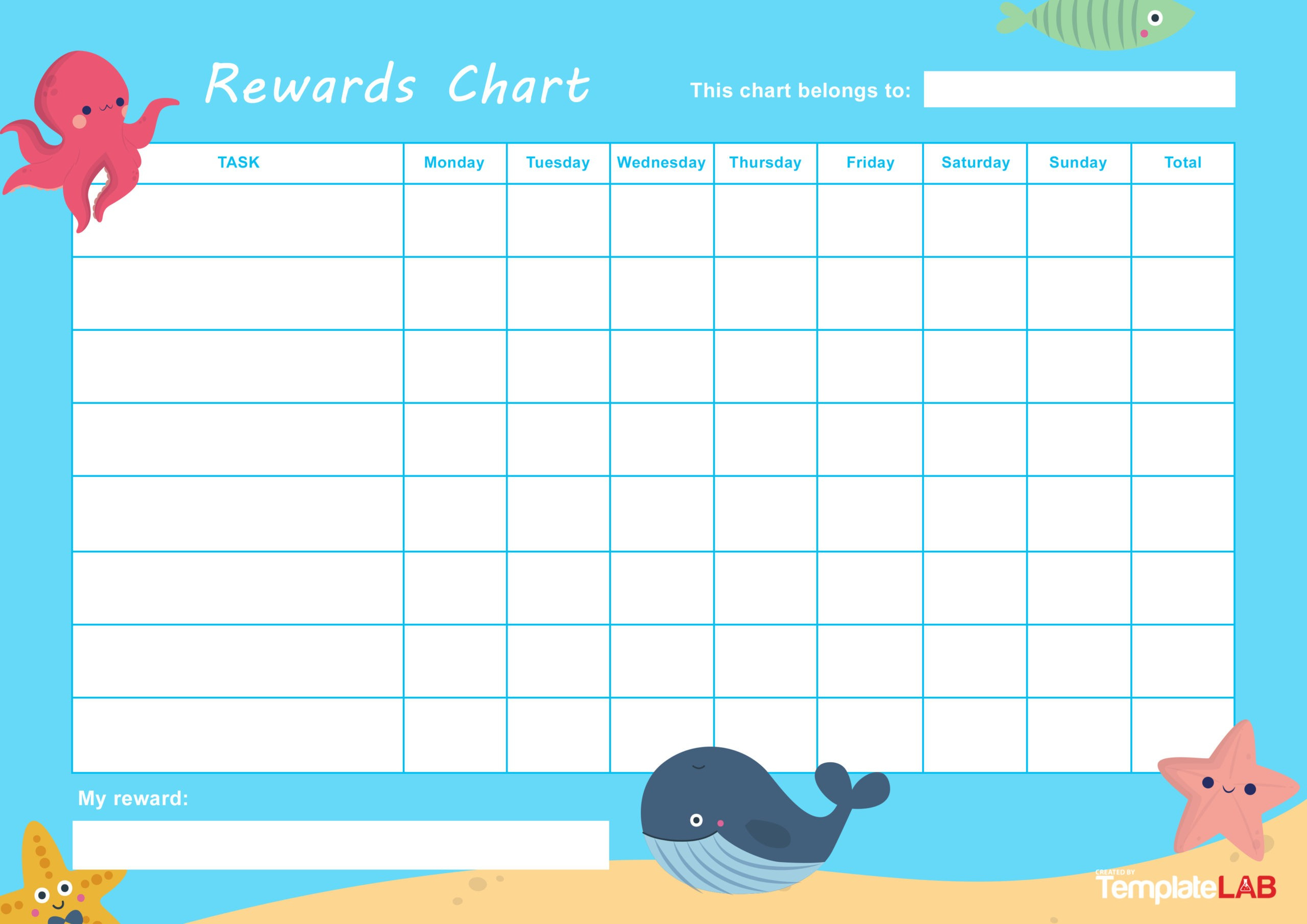 22 Printable Reward Charts For Kids (Pdf, Excel &amp; Word) pertaining to Reward Chart Printable Free Download