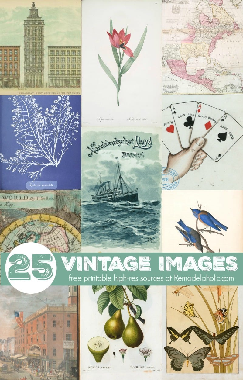 25+ Free Printable Vintage Images | Remodelaholic inside Vintage Free Printable Wall Art