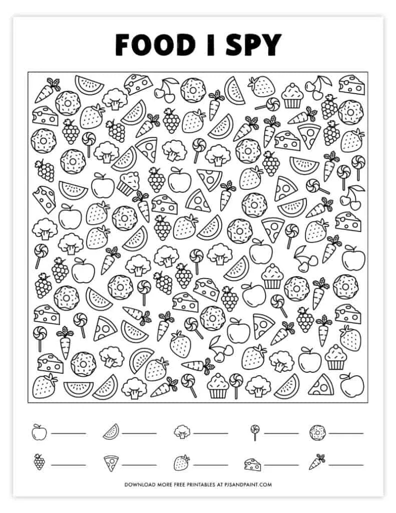 28 Free Printable I Spy Games - Pjs And Paint with Free I Spy Printables For Kindergarten