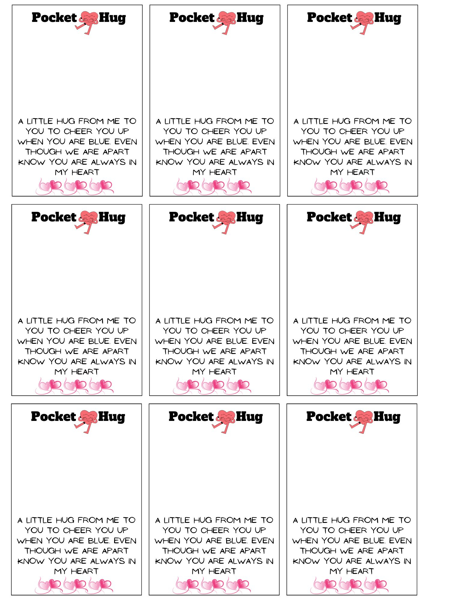3 Pocket Hug Poems Printable Pdf File Instant Download with regard to Pocket Hug Poem Printable Free