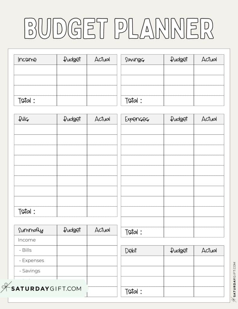 37 Budget Planners &amp;amp; Trackers - Cute &amp;amp; Free Printables throughout Free Monthly Budget Templates Printable