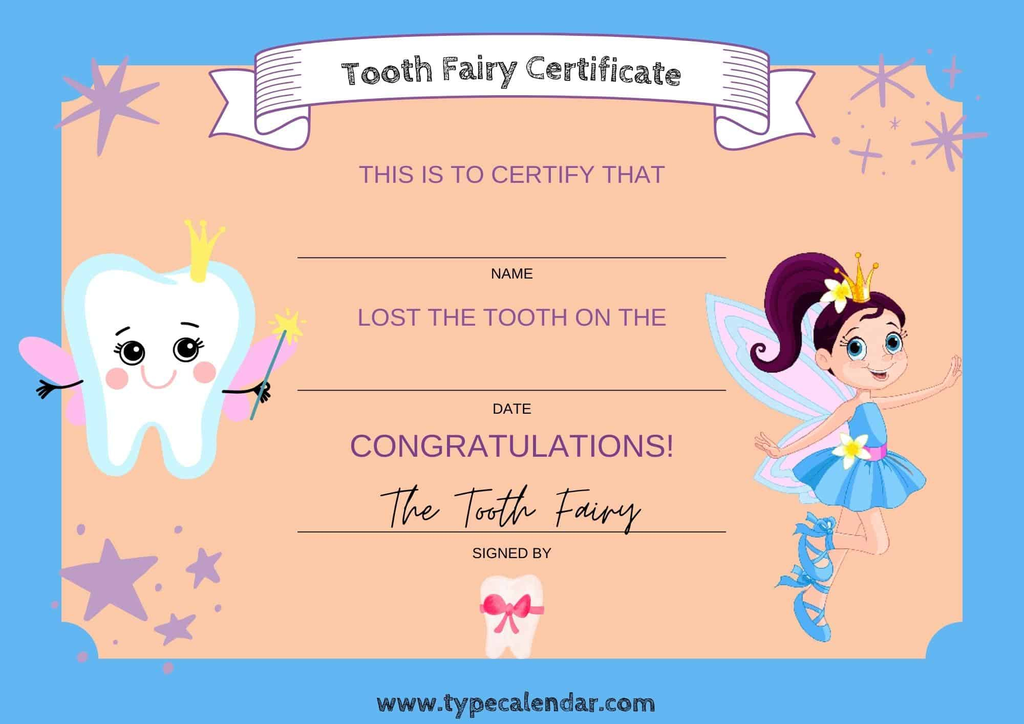 39+ Free Printable Tooth Fairy Certificate Templates [Pdf] pertaining to Free Tooth Fairy Certificate Printable