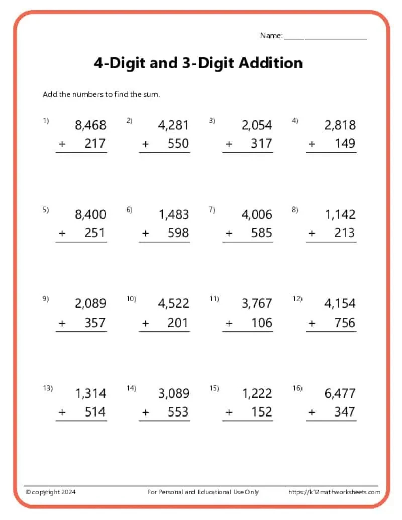 3Rd Grade Addition Worksheets pertaining to Printable Math Problems For 3Rd Graders