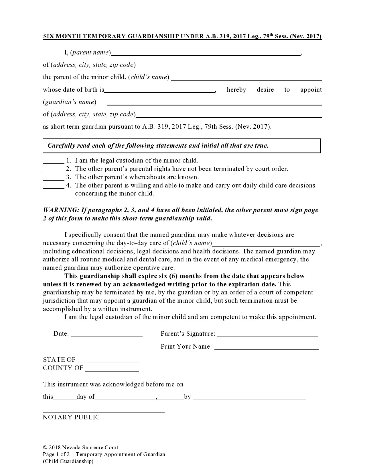 40 Printable Temporary Guardianship Forms [All States] pertaining to Temporary Custody Agreement Printable Legal Guardianship Forms