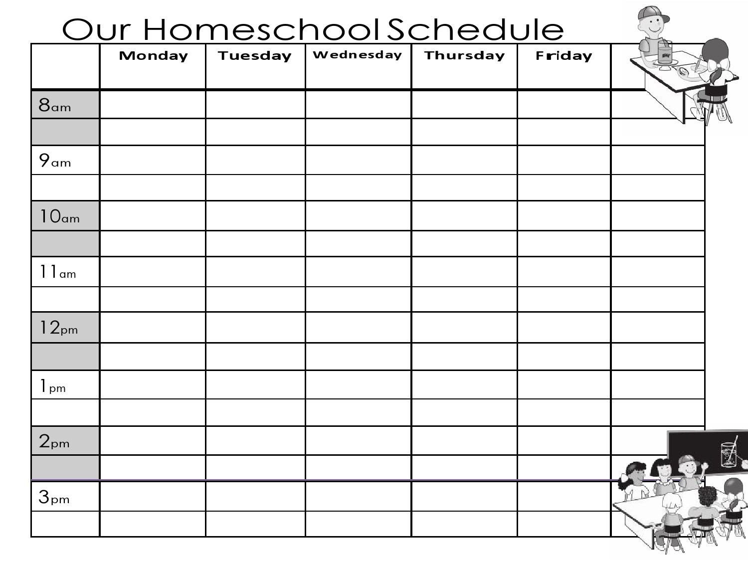 44 Editable Homeschool Schedule Templates [Free] inside Free Printable Homeschool Daily Schedule Printable