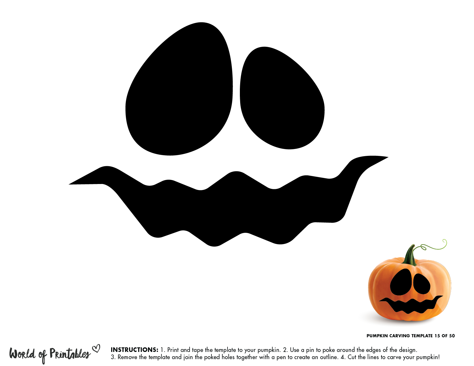50 Easy Pumpkin Carving Stencils + The Ultimate Guide To Pumpkin in Free Printable Pumpkin Face Templates