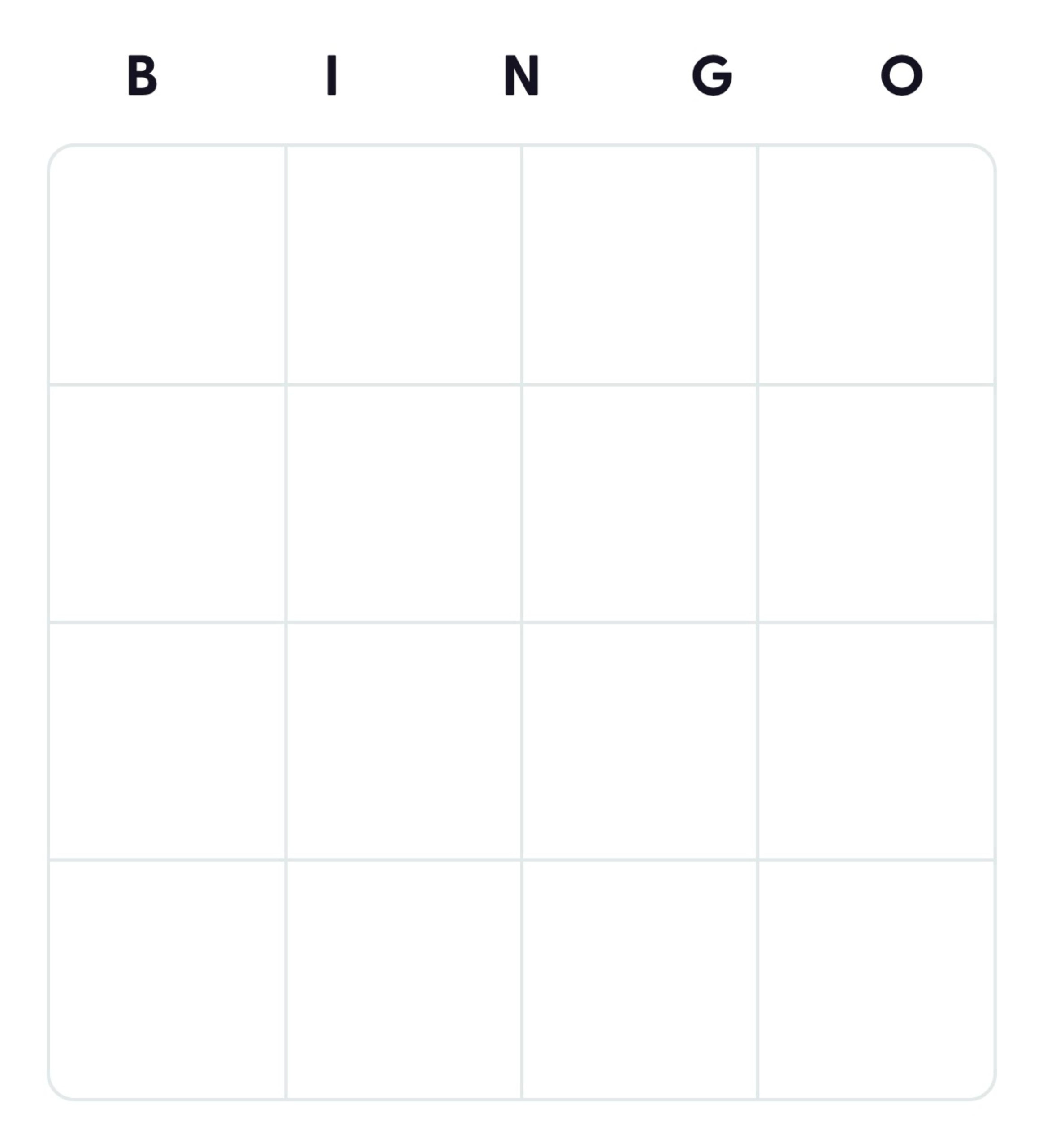 50+ Free Printable Blank Bingo Card Templates - Bingo Card Creator for Free Printable 4x4 Blank Bingo Cards