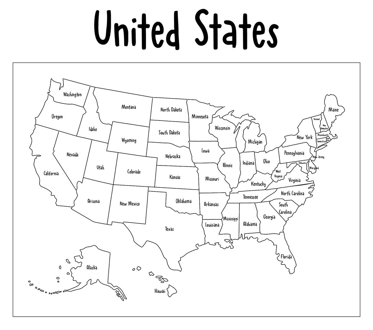 50 States Blank Map - 10 Free Pdf Printables | Printablee intended for Printable Blank 50 States Map