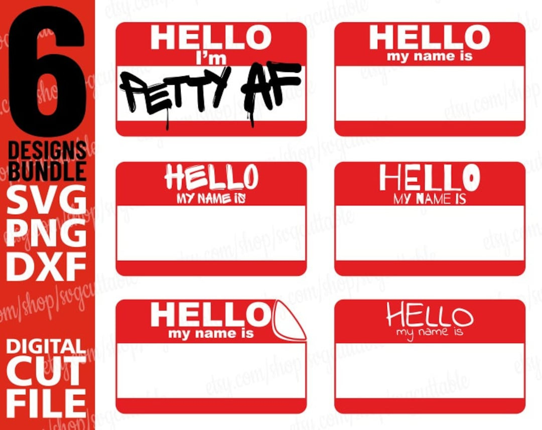 6X Hello My Name Is, Name Tag Svg, Hello Name Tag Template intended for Hello My Name Is Printable