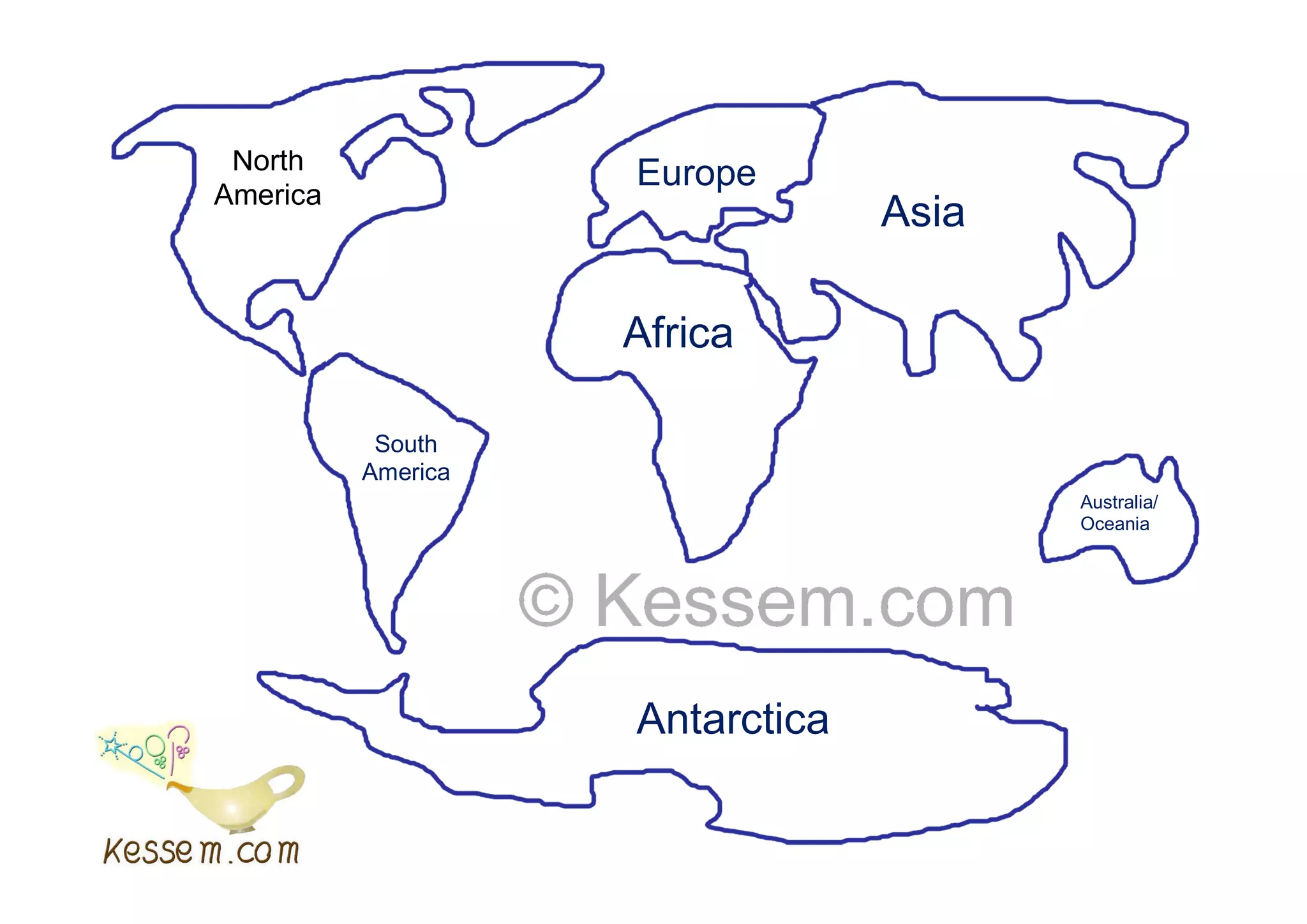 A Printable Sketch Of The Continents | Pdf throughout Cut Out 7 Continents Printable