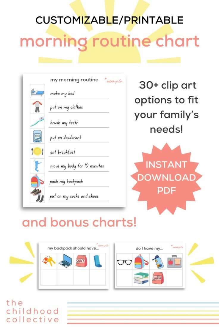 Adhd Printable Routinesthe Childhood Collective with regard to Free Printable Adhd Routine Charts