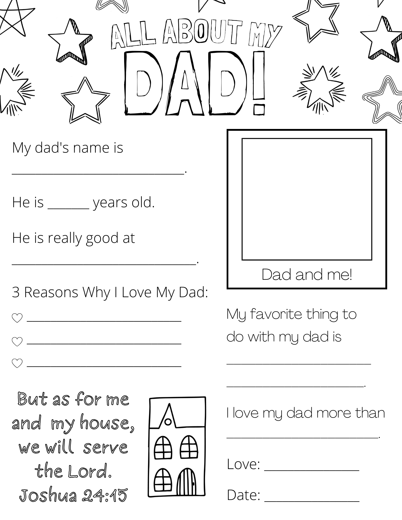 All About My Dad (Papa, Grandpa) Free Printable - Out Upon The Waters throughout All About My Daddy Free Printable