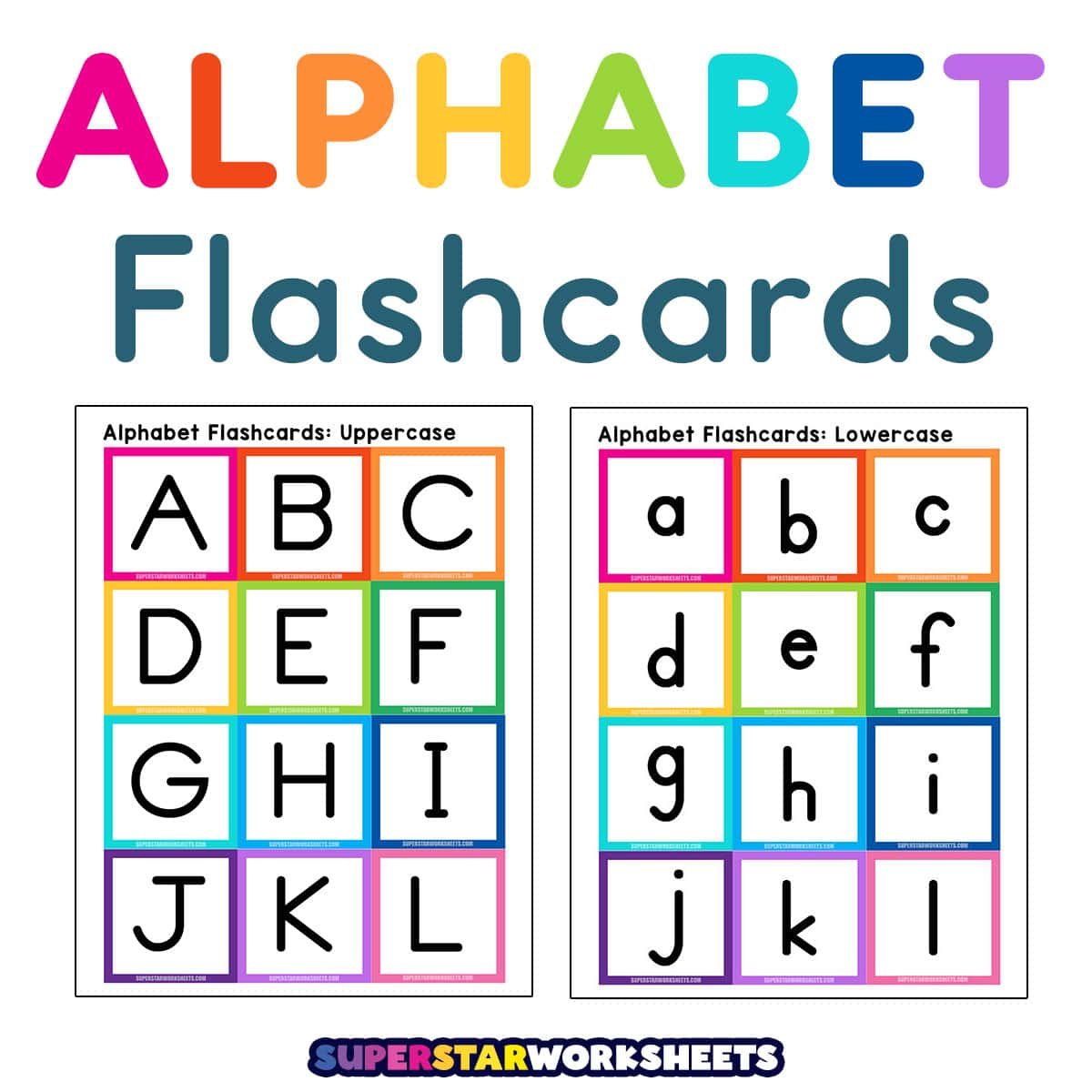 Alphabet Flashcards - Superstar Worksheets within Free Printable Alphabet Flashcards Upper and Lower Case