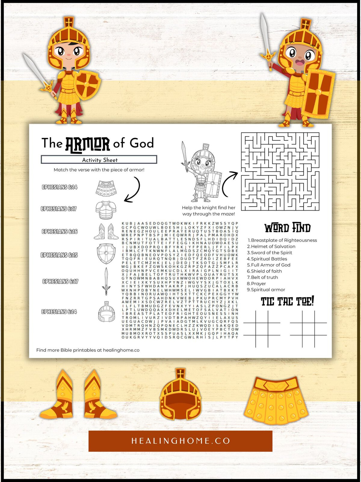 Armor Of God Activity Sheet - Free Download! | Healing Home within Free Printable Armor Of God Worksheets