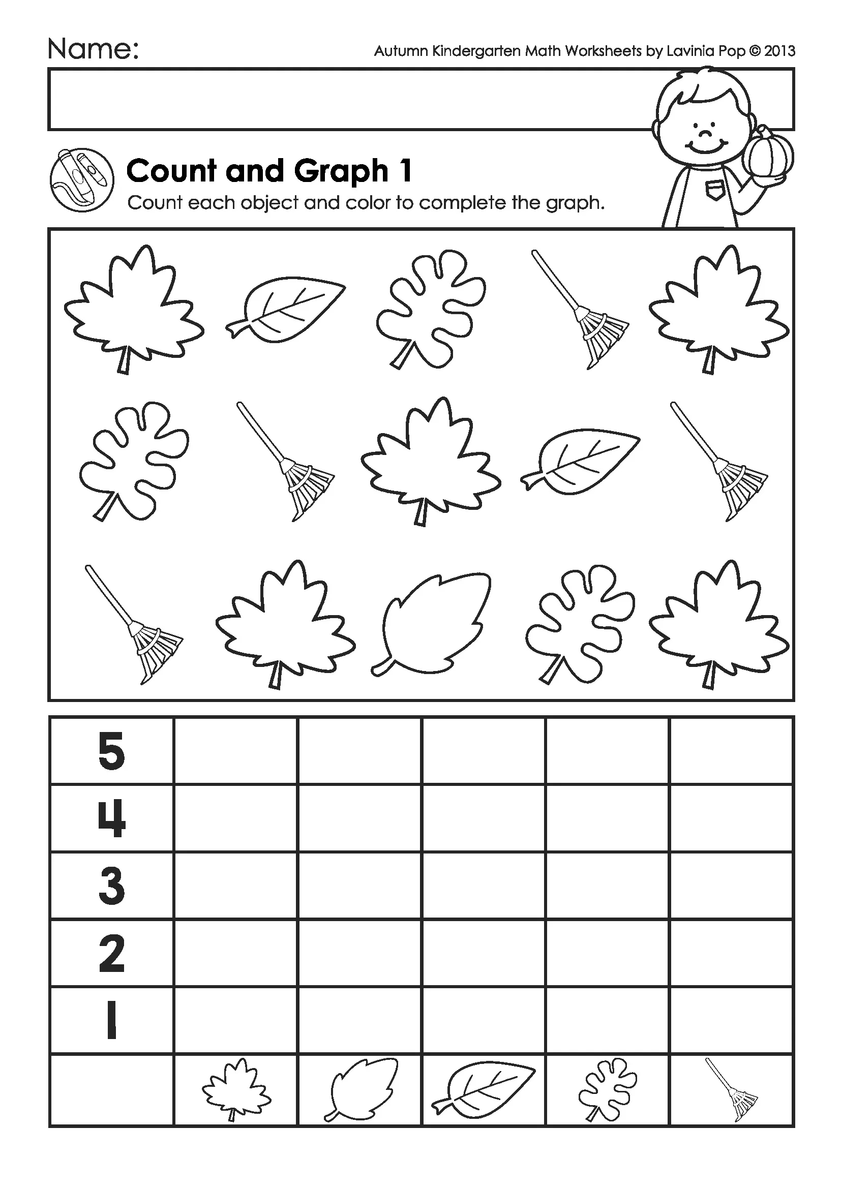 Autumn / Fall Kindergarten Math Worksheets And Activities pertaining to Printable Math Worksheets For Kindergarten