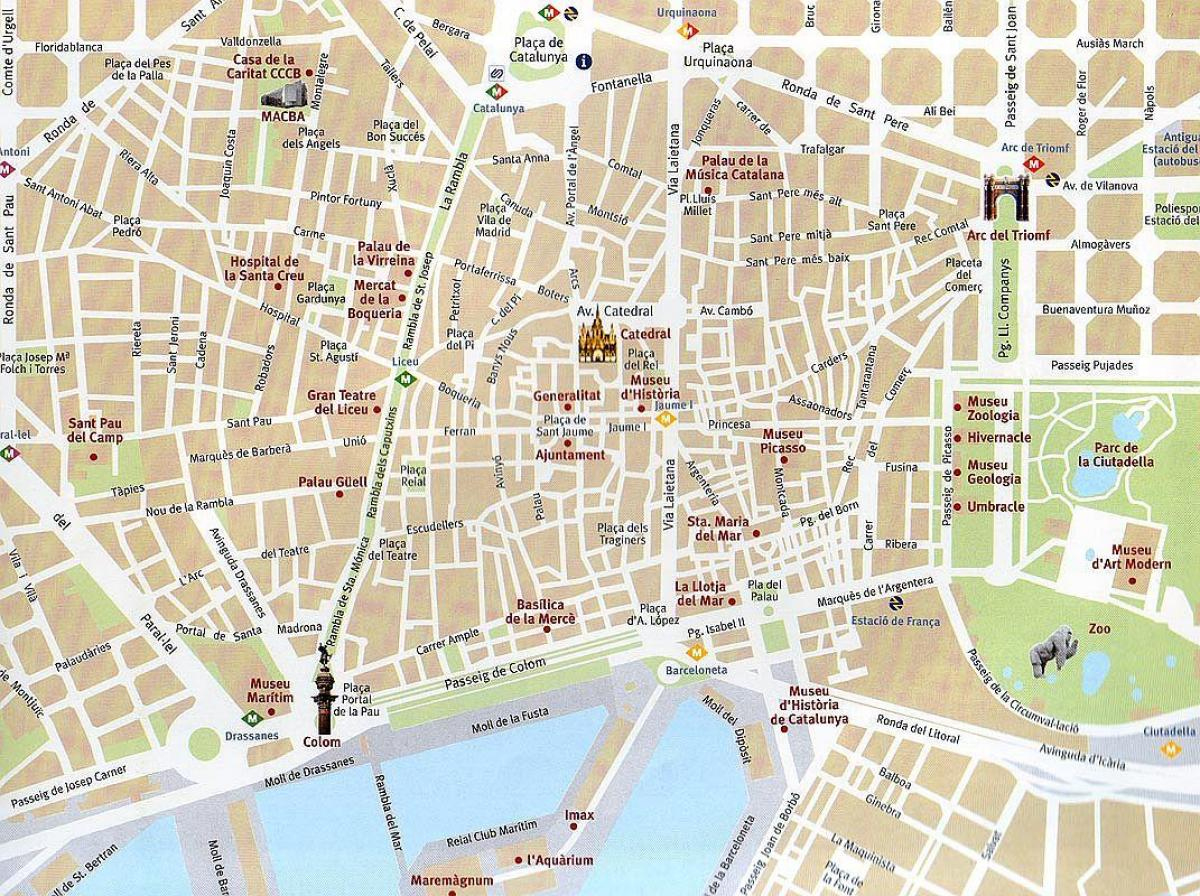 Barcelona Old Town Map - Map Of Barcelona Old Town (Catalonia Spain) throughout City Map Of Barcelona Printable