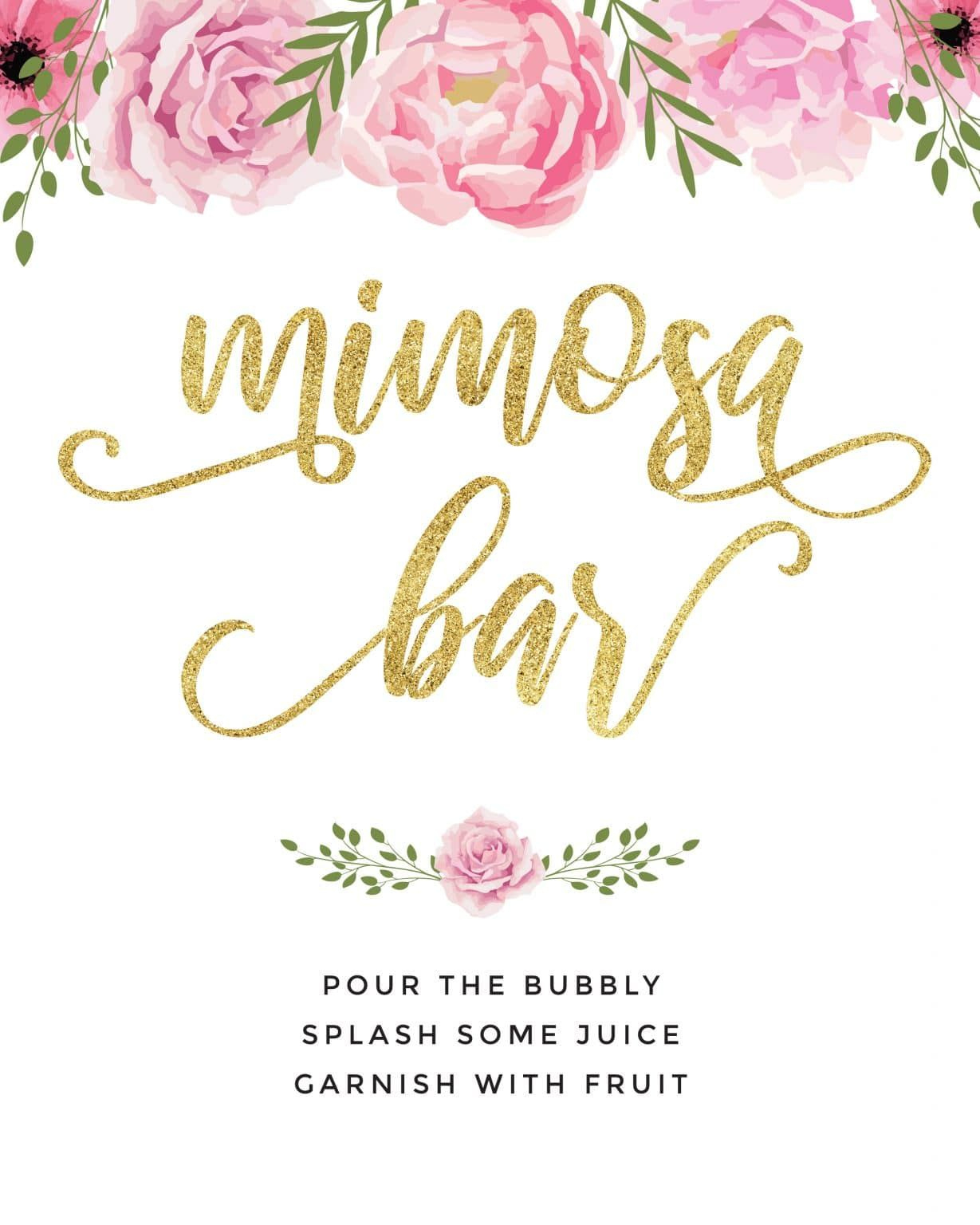 Beautiful Mimosa Bar Sign And Free Printables To Impress within Free Printable Mimosa Bar Sign