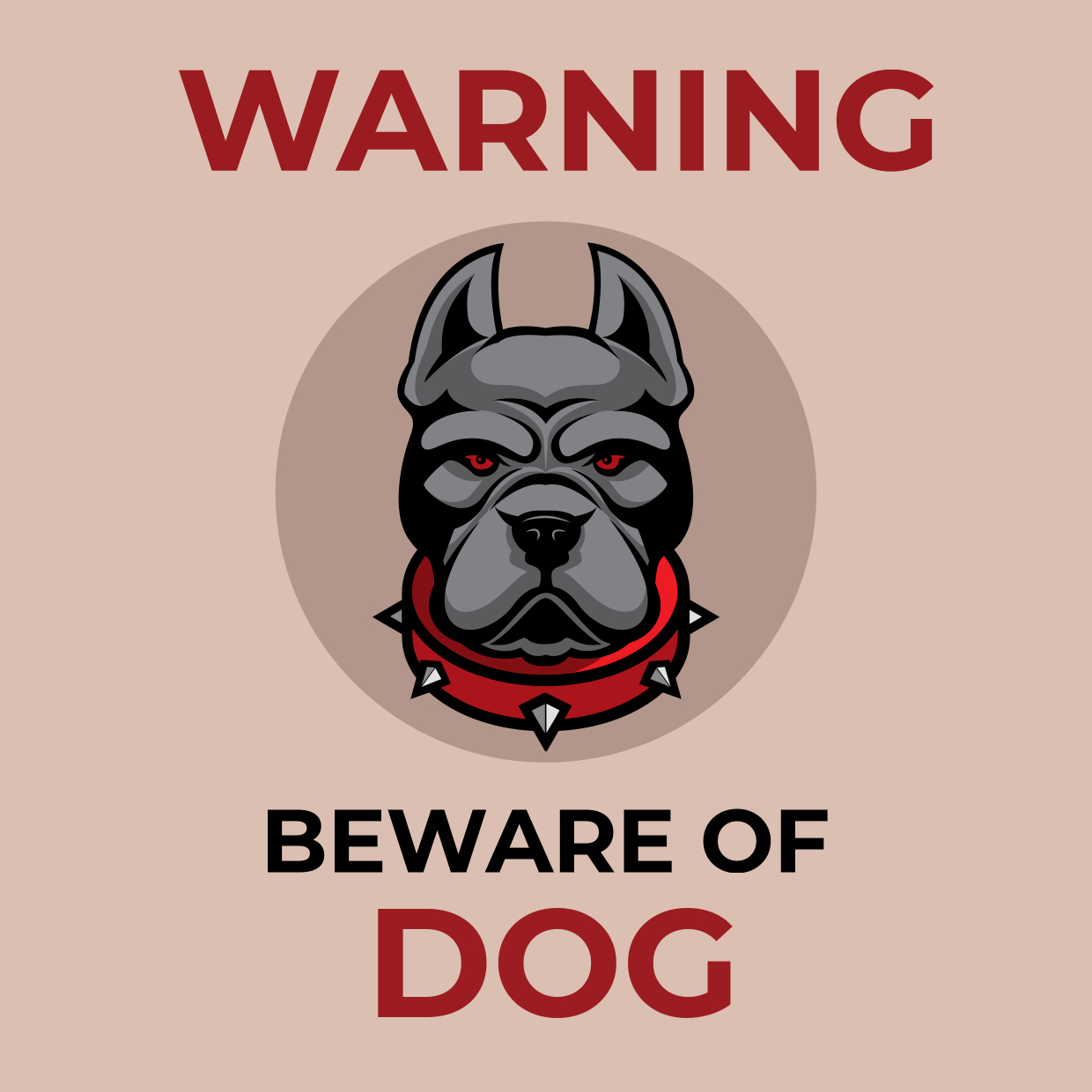 Beware Of Dog With Pitbull Picture Warning Sign Template | Square throughout Beware Of Dog Printable Sign