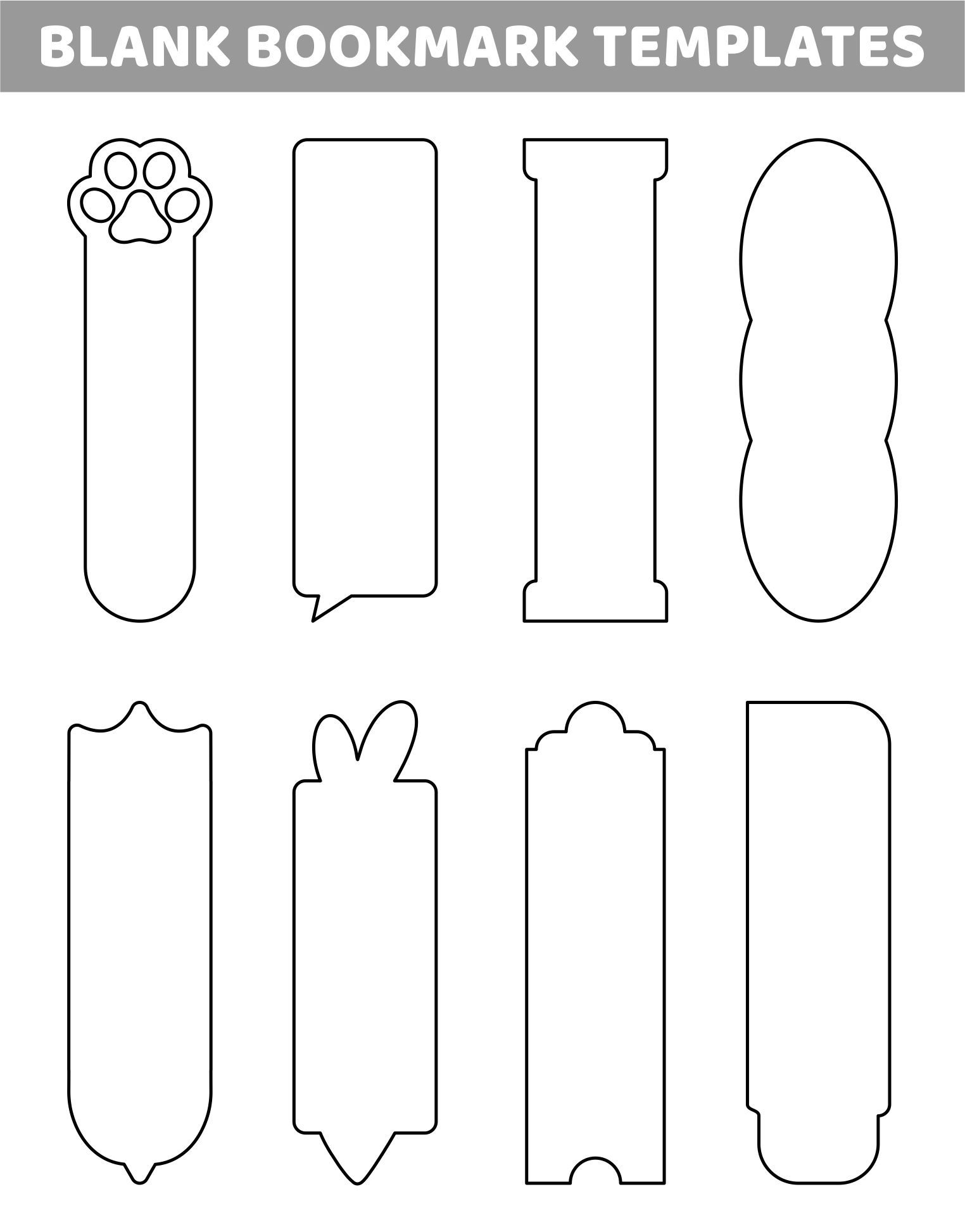 Blank Bookmarks - 10 Free Pdf Printables | Printablee - Worksheets intended for Blank Template For Bookmarks Printable