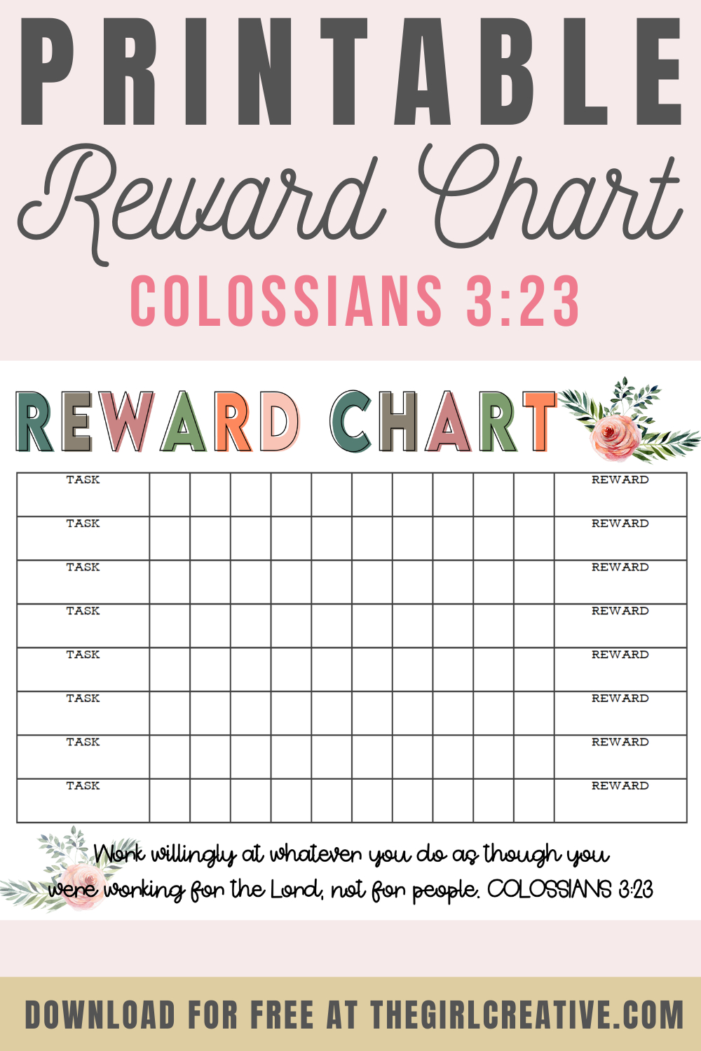 Blank Reward Chart Printable - The Girl Creative within Sticker Chart Printable Free Download