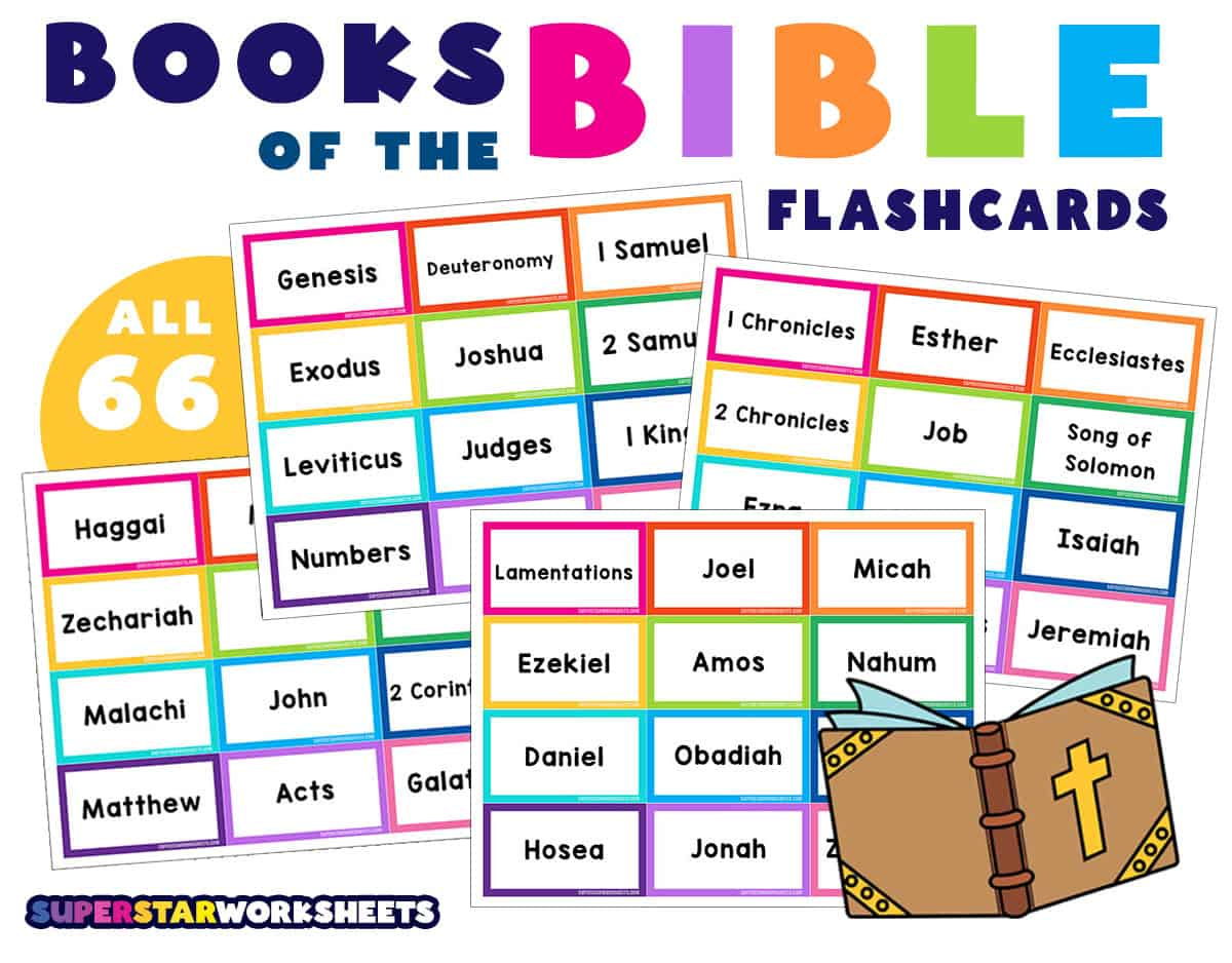 Books Of The Bible Flashcards - Superstar Worksheets pertaining to Free Books of the Bible Printables