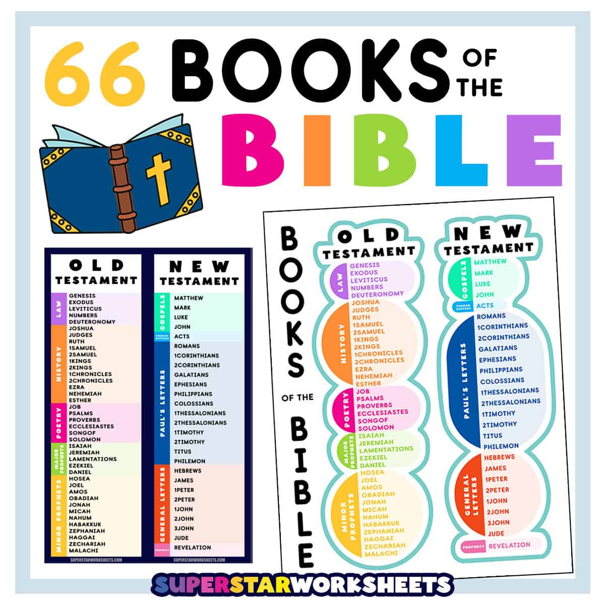 Books Of The Bible List - Superstar Worksheets pertaining to Free Books Of The Bible Printables