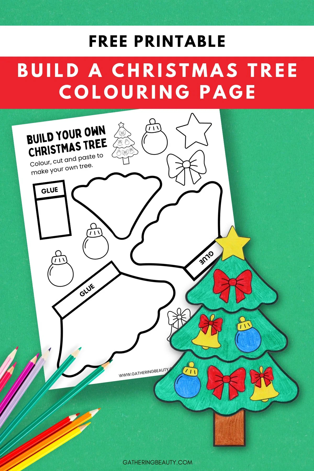 Build A Christmas Tree Free Printable — Gathering Beauty inside Cut Out Foldable Printable Christmas Crafts