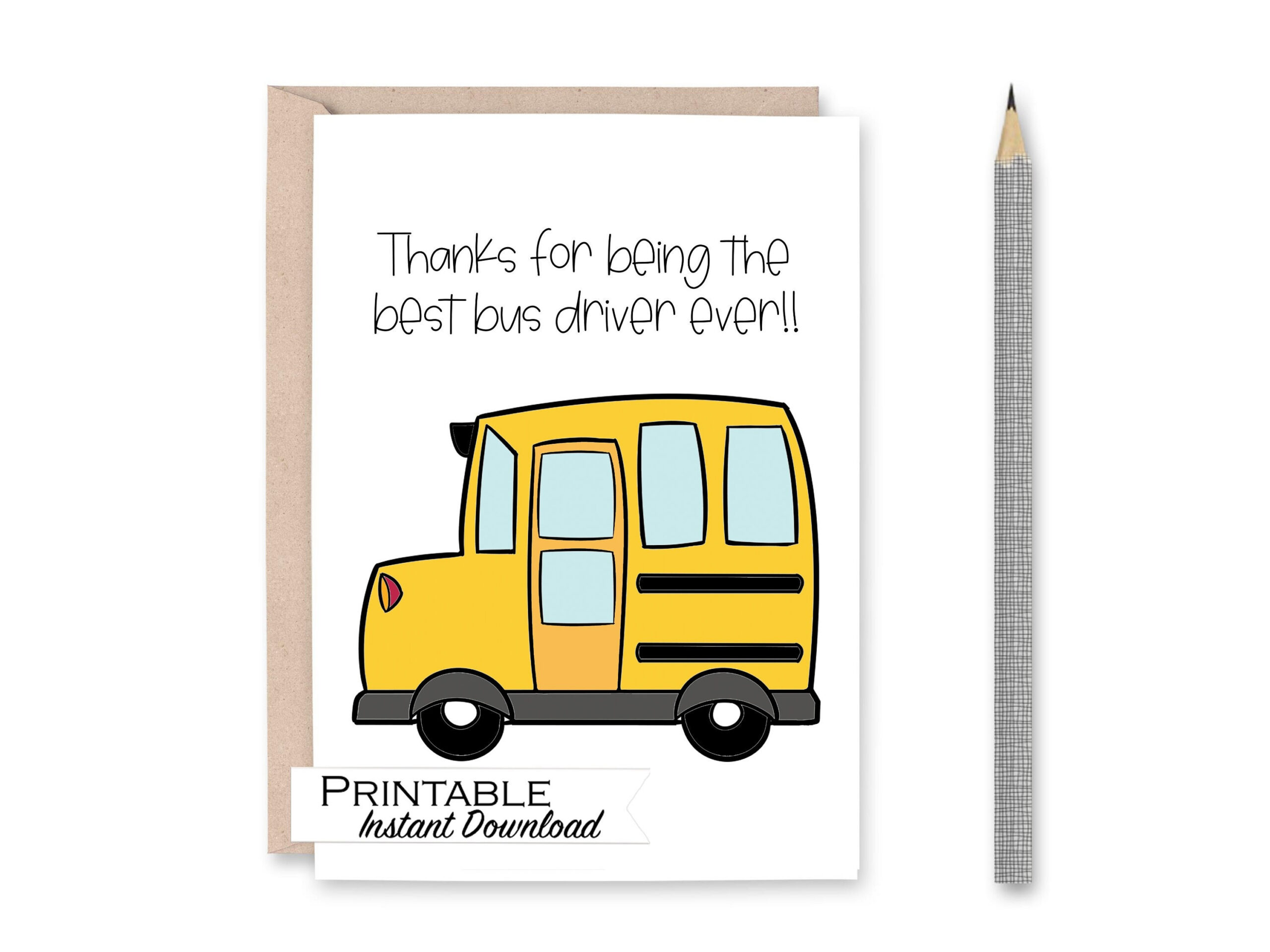 Bus Driver Thank You Card Printable, Bus Driver End Of School with regard to Bus Driver Thank You Card Printable