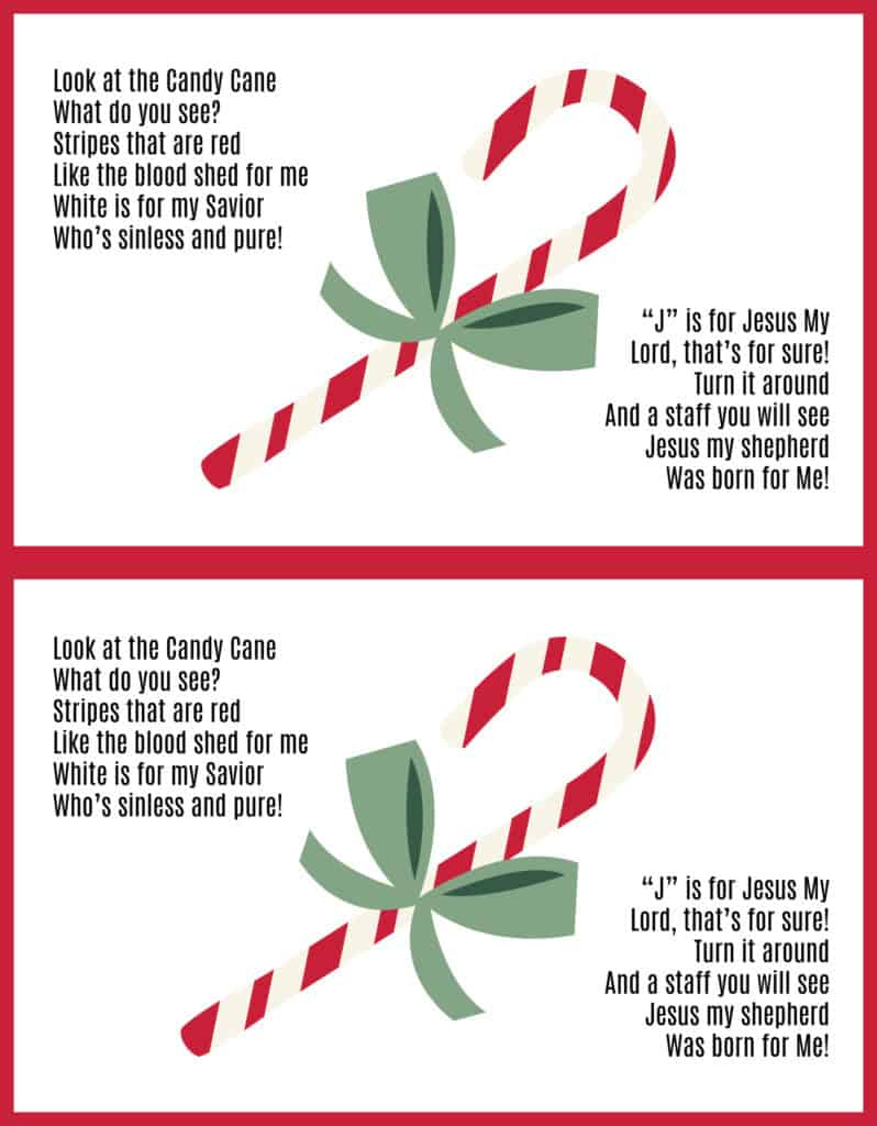 Candy Cane Poem About Jesus (Free Printable Pdf Handout) Christmas in Christian Story of the Candy Cane Printable