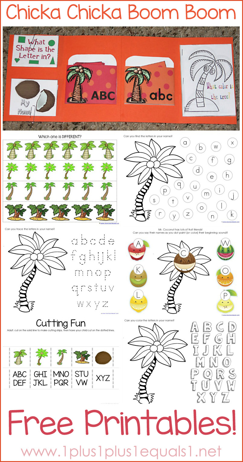 Chicka Chicka Boom Boom Theme Printables throughout Free Printable Chicka Chicka Boom Boom Worksheets