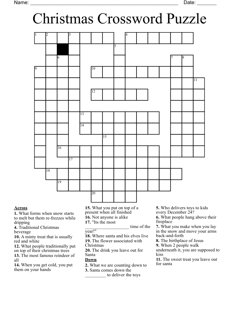 Christmas Crossword Puzzle - Wordmint with Free Printable Christmas Crossword Puzzles For Adults