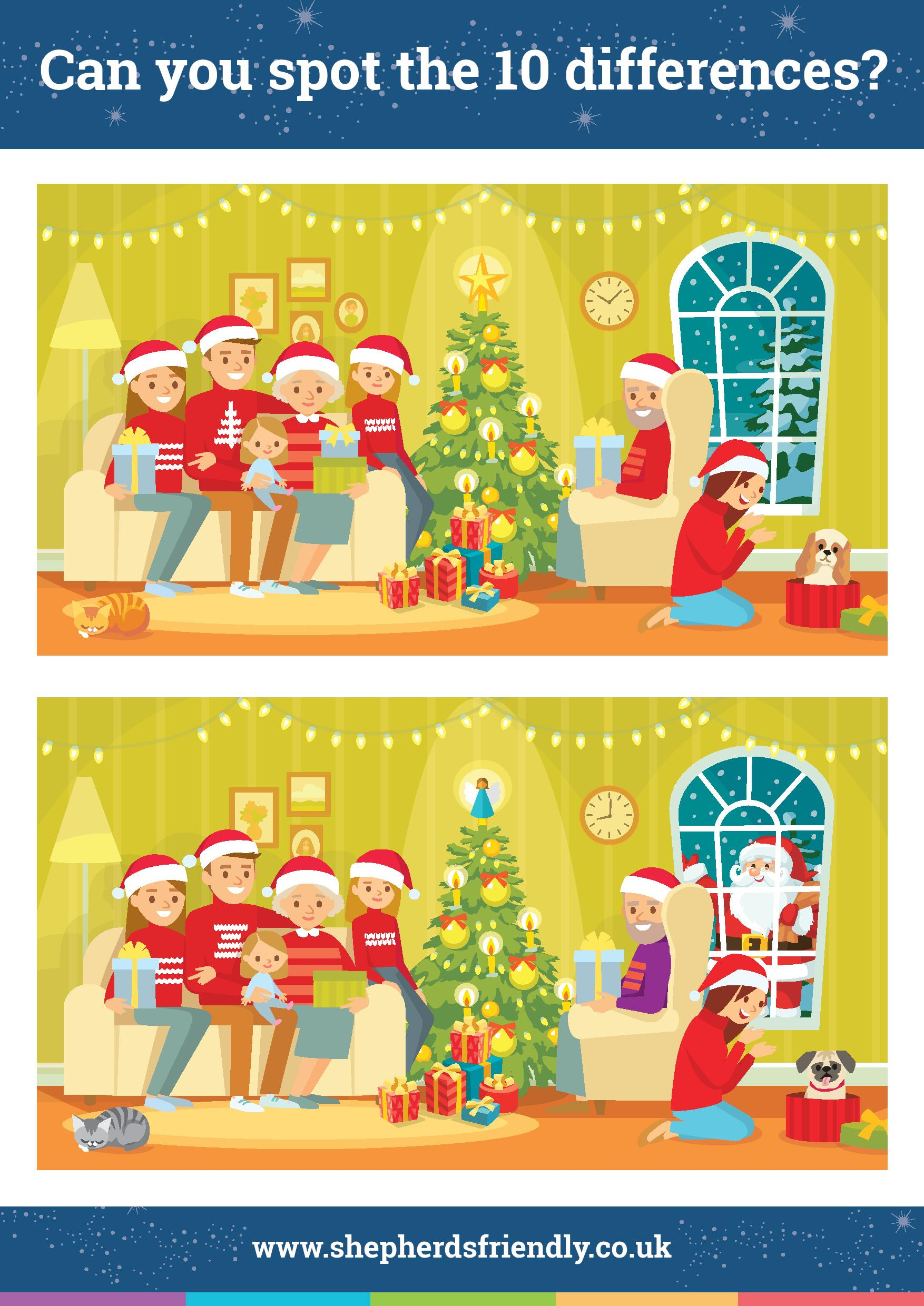 Christmas Spot The Difference | Shepherds Friendly in Find The Difference Pictures Printable