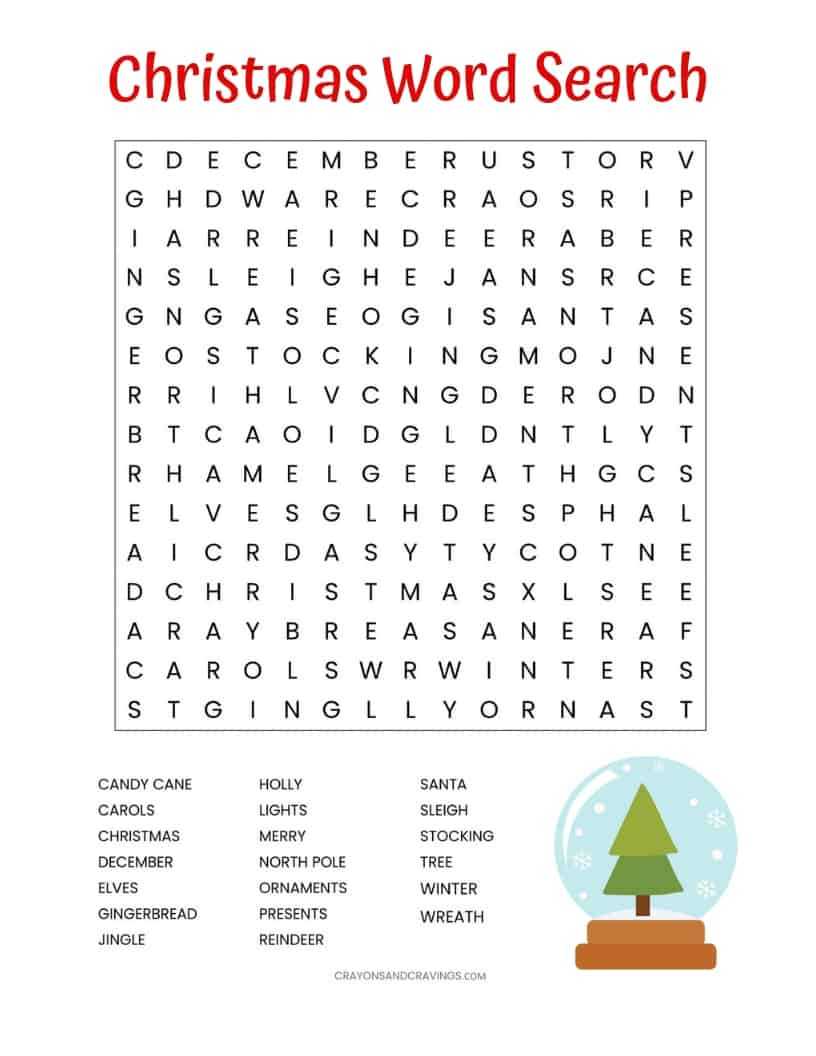 Christmas Word Search Printable (For Kids Or Adults) regarding Christmas Word Find Free Printable