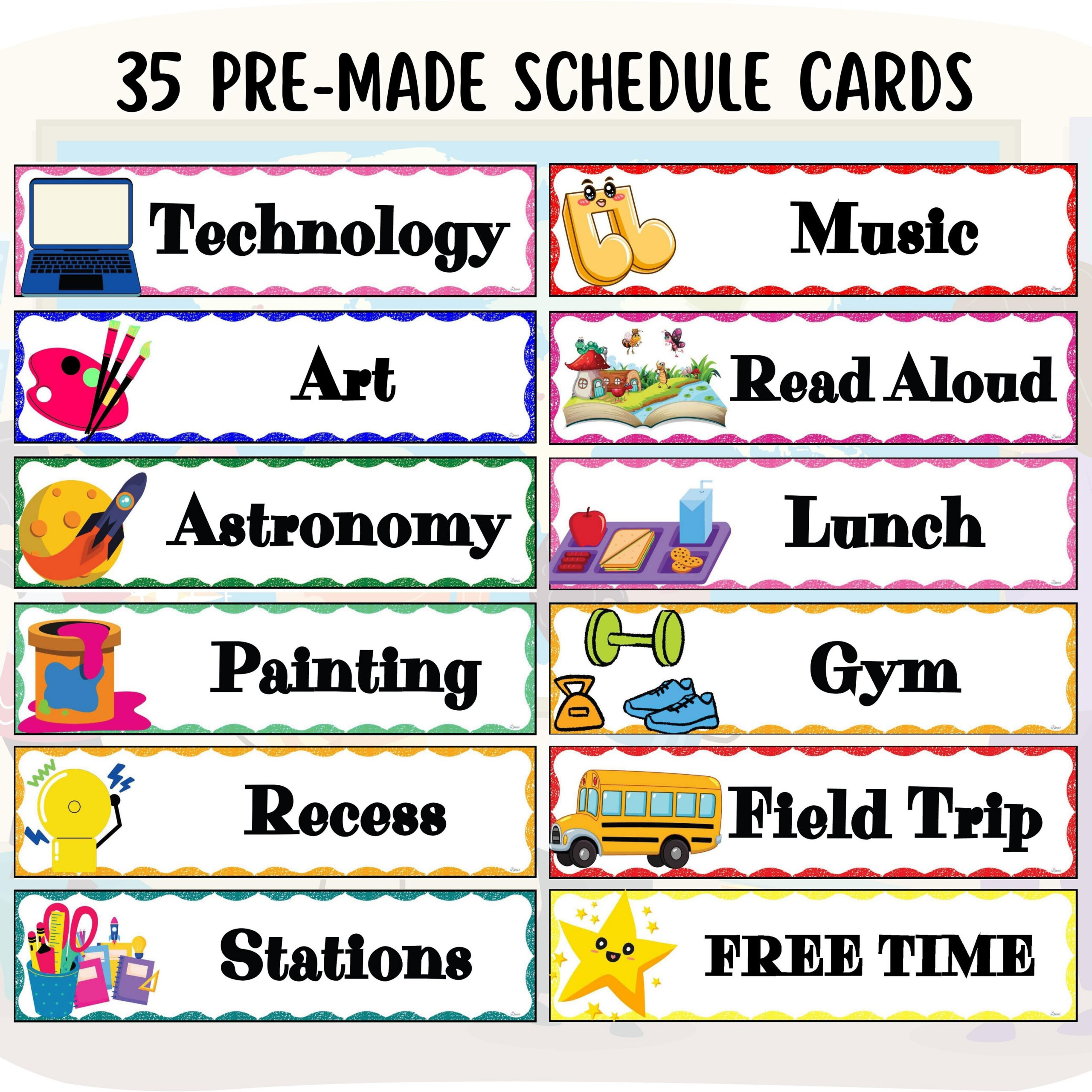 Classroom Schedule Cards 2 - Editable Geography Daily Visual inside Free Printable Printable Classroom Schedule Cards