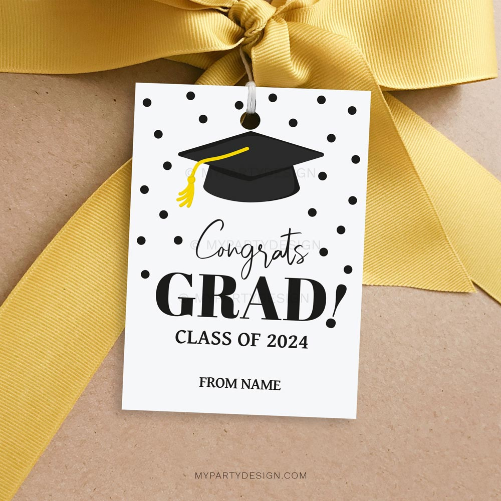 Congrats Grad Tag, Printable Pdf - My Party Design inside Graduation Gift Tags Free Printable