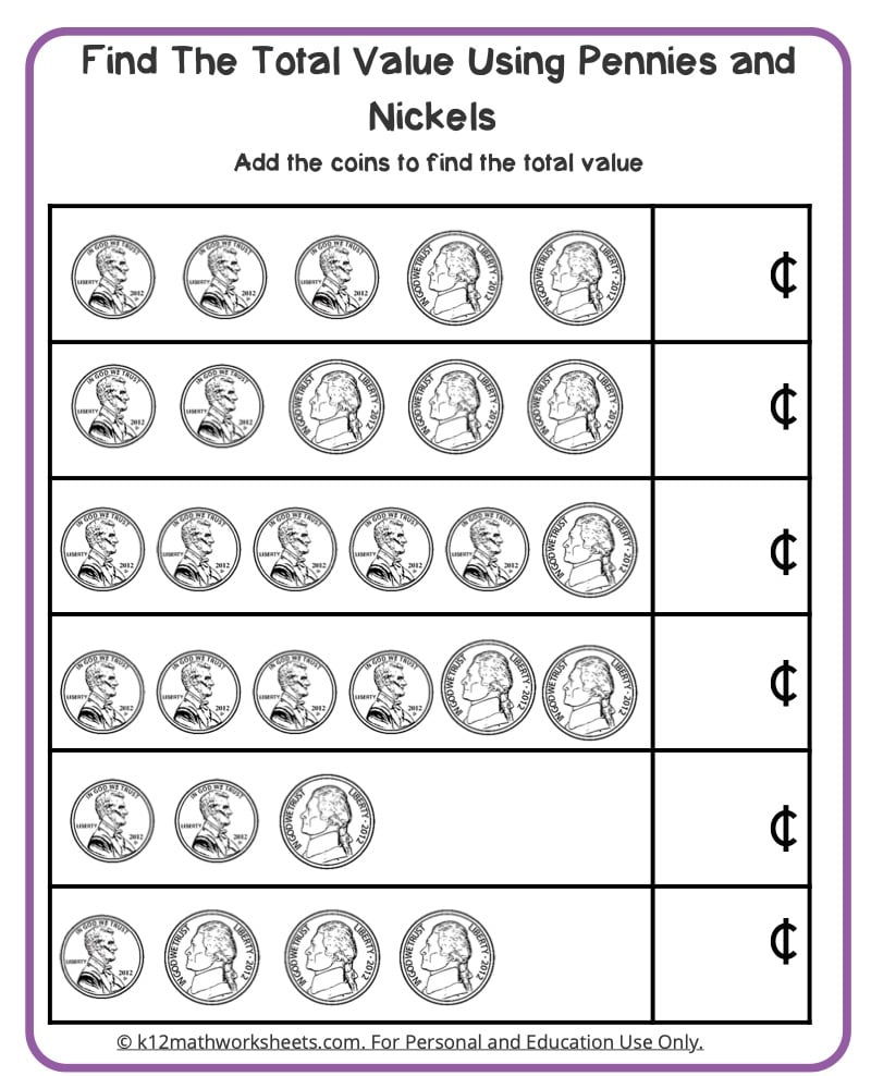 Counting Money Worksheets in Free Printable Kindergarten Money Worksheets