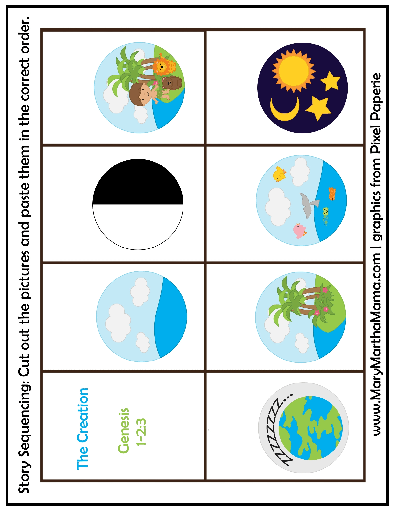 Creation Story For Kids [Free Printable Activities] – Mary Martha Mama throughout Free Printable Creation Crafts