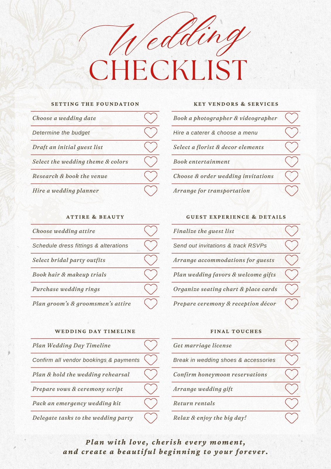 Customize 193+ Wedding Checklists Templates Online - Canva regarding Wedding Checklist Printable Free Download