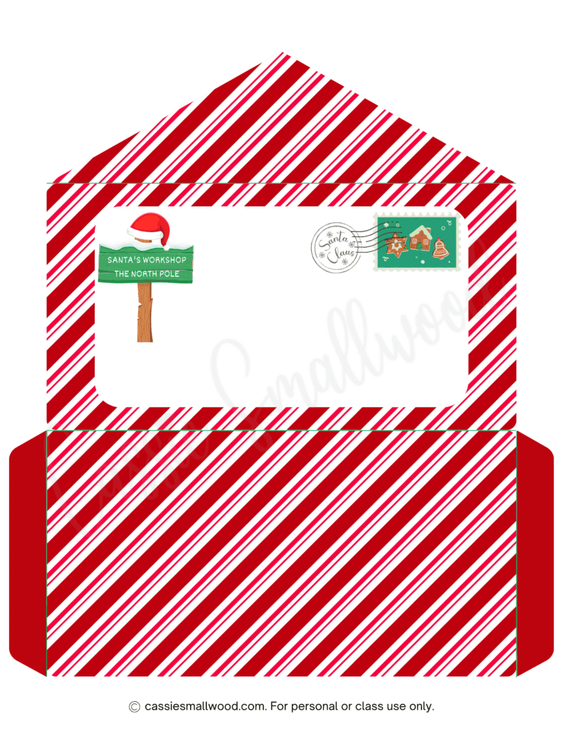 Cute Santa Envelopes (Free Printable) - Cassie Smallwood throughout Downloadable Free Printable Santa Envelopes North Pole