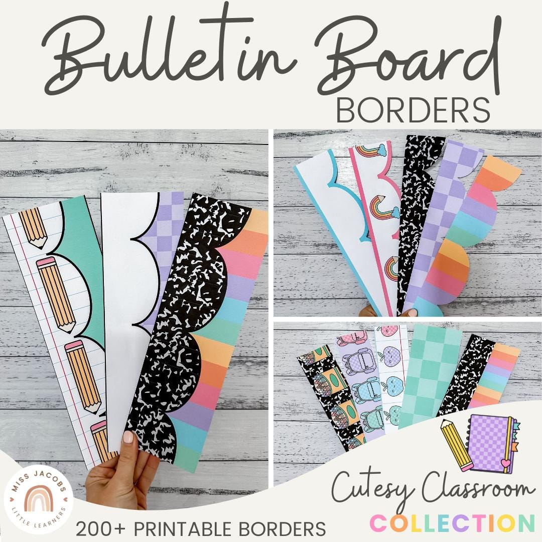 Cutesy Bulletin Board Borders, Schulmaterial Clipart Druckbare intended for Borders For Bulletin Board Printable