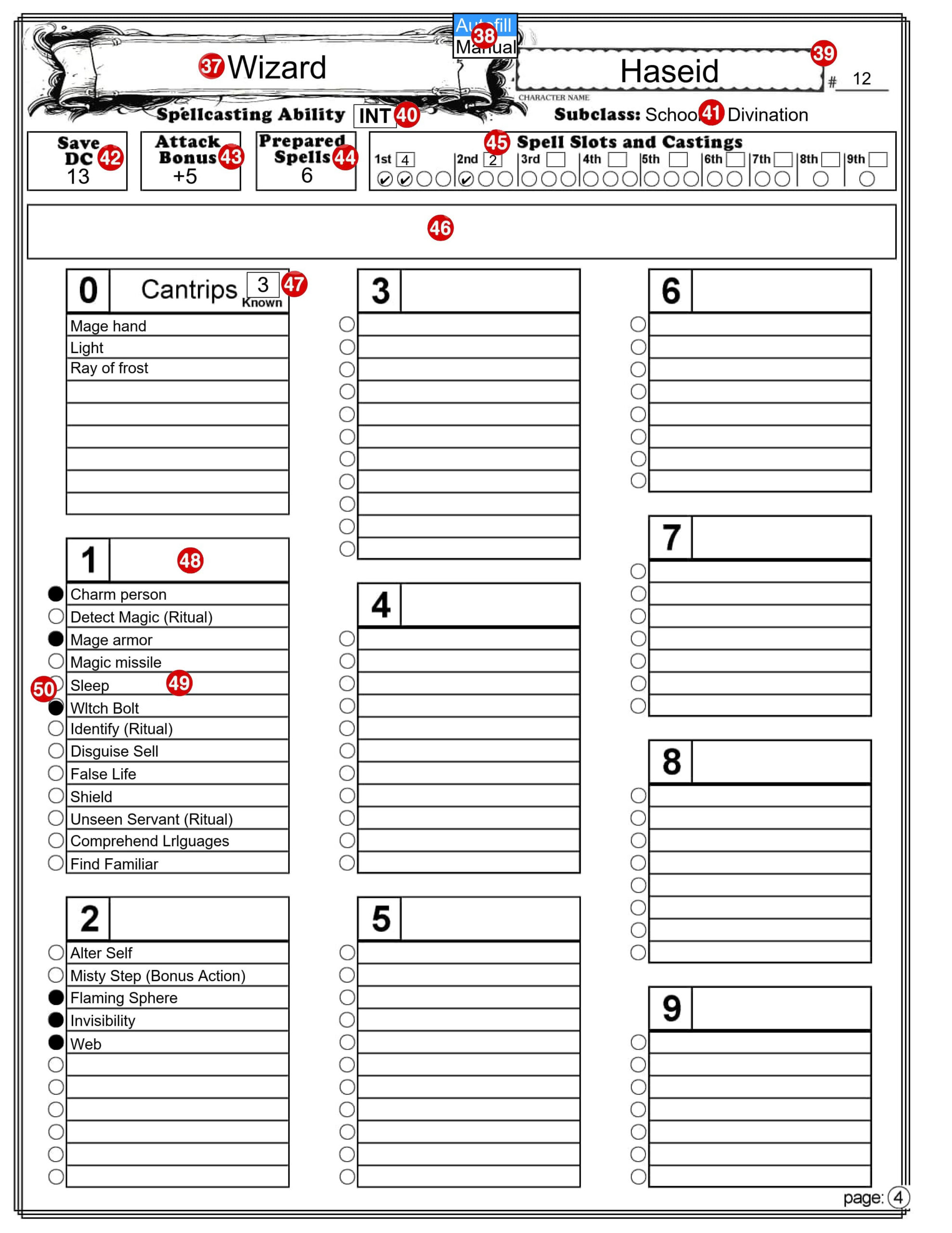 D&amp;amp;D 5E (2014) Character Sheet – Fillable And Auto-Calculating with regard to Blank Dnd 5e Character Sheet Printable