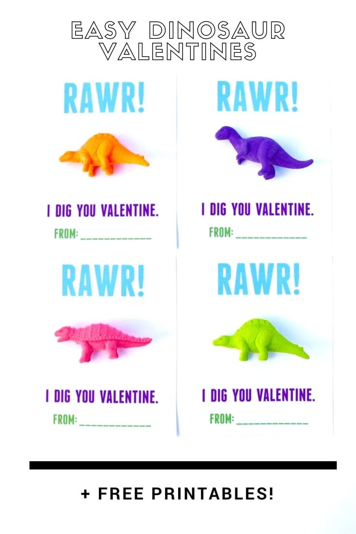 Dinosaur Valentines Printable For Kids - Make Life Lovely for Free Printable Dinosaur Valentine Cards