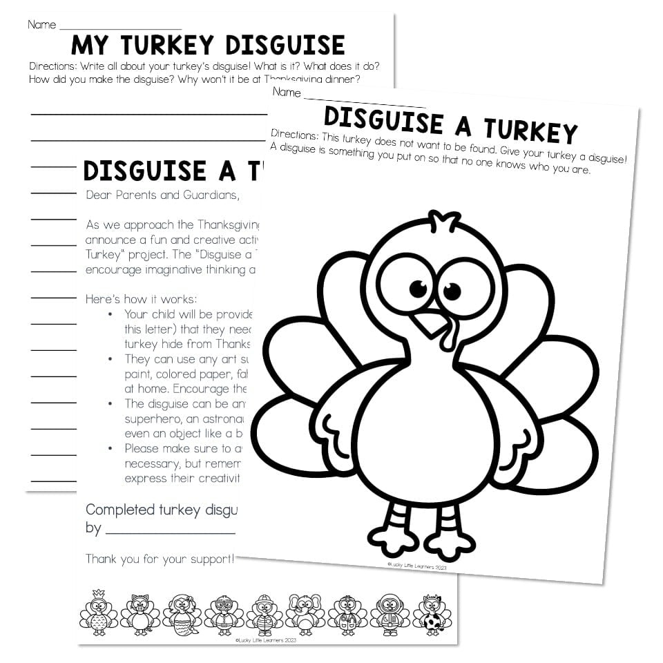 Disguise A Turkey - Lucky Little Learners regarding Disguise A Turkey Printable