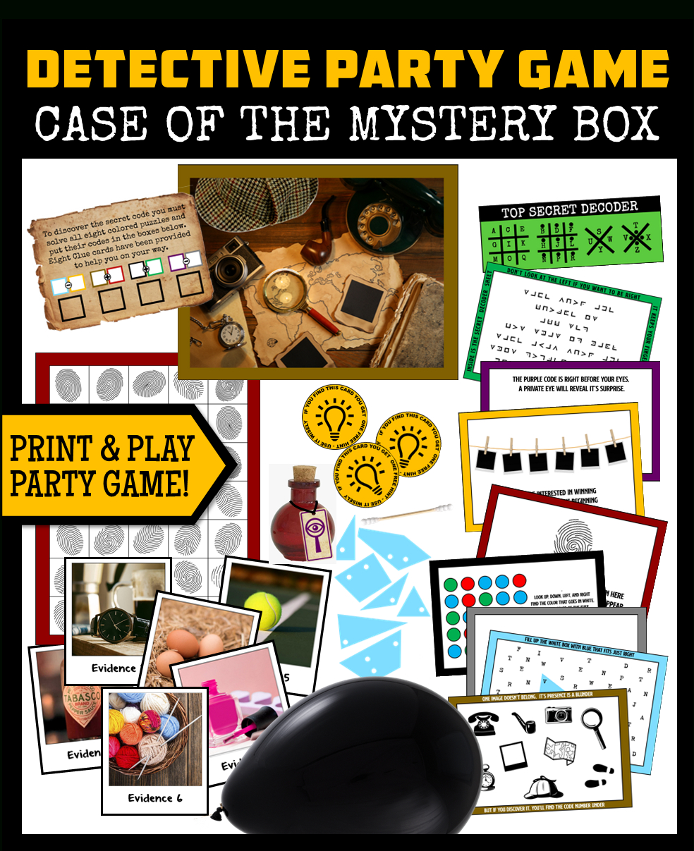 Diy Detective Mystery Party Game - Ages 10-16 - Print & Play! pertaining to Free Printable Mystery Games Free Download
